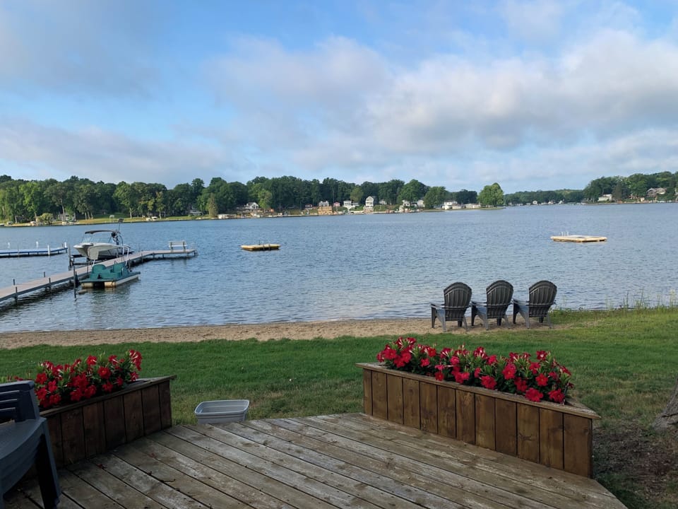 View of the lake from the deck.