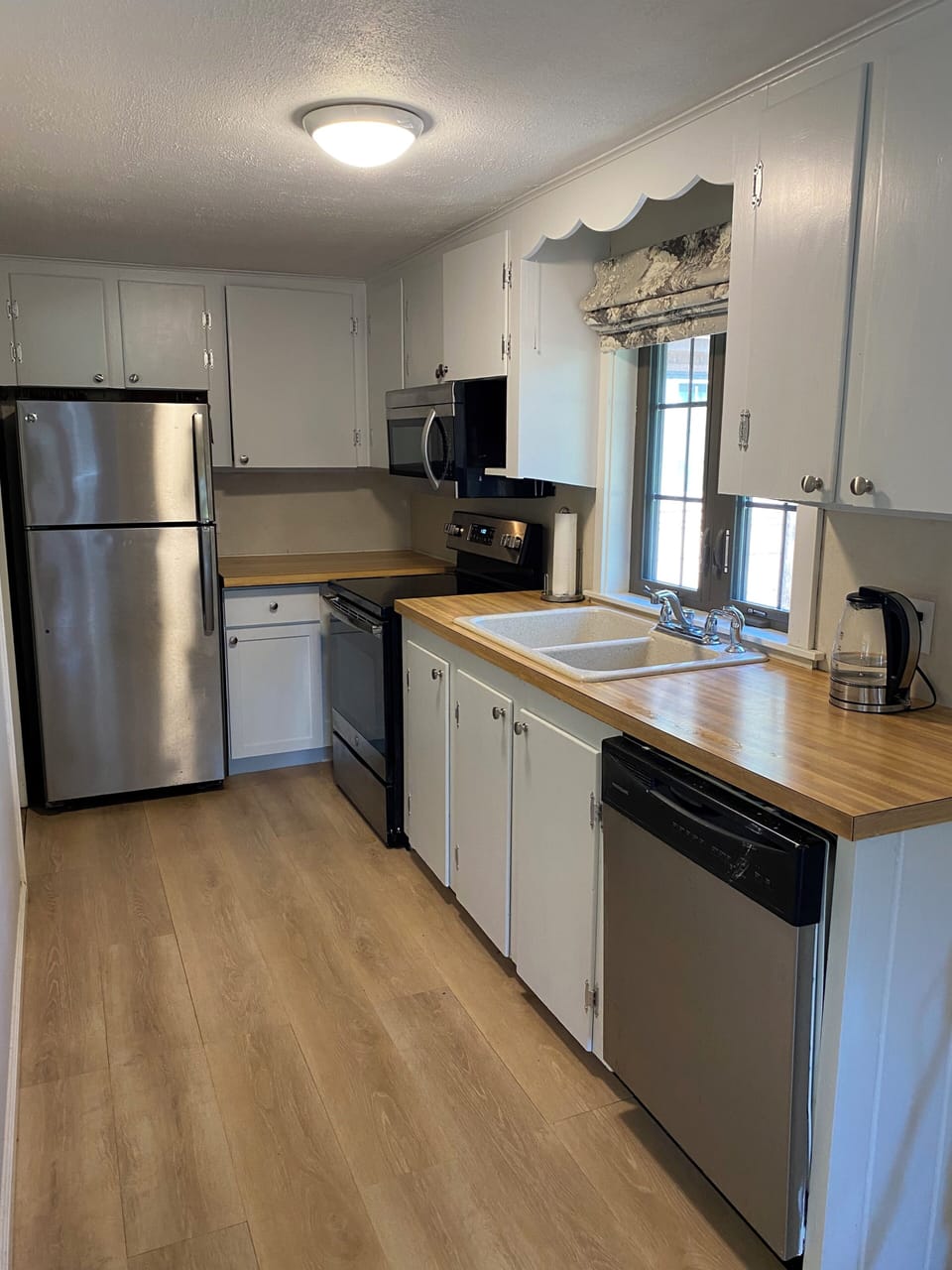 Kitchen with stainless steel appliances
