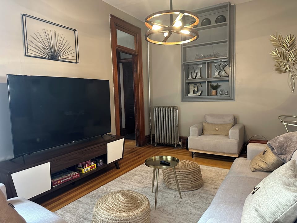 Living room with ample seating for the group
