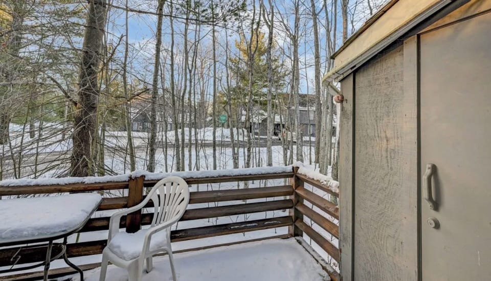 Outdoor Fenced Deck for Coffee and view of Nature