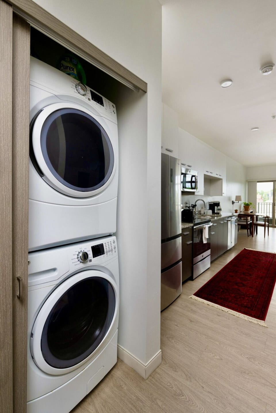 In-unit laundry keeps your routine seamless and your travel bag light