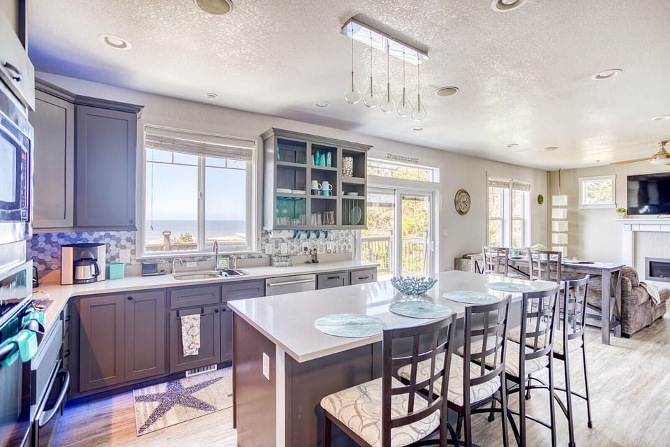 Your spacious open-concept kitchen flows into the living area, perfect for gathering with friends while you cook and entertain together.