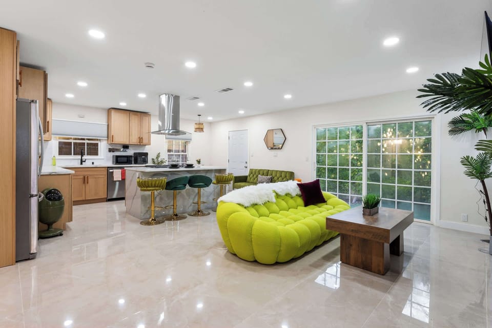 Bright open living space with modern seating.