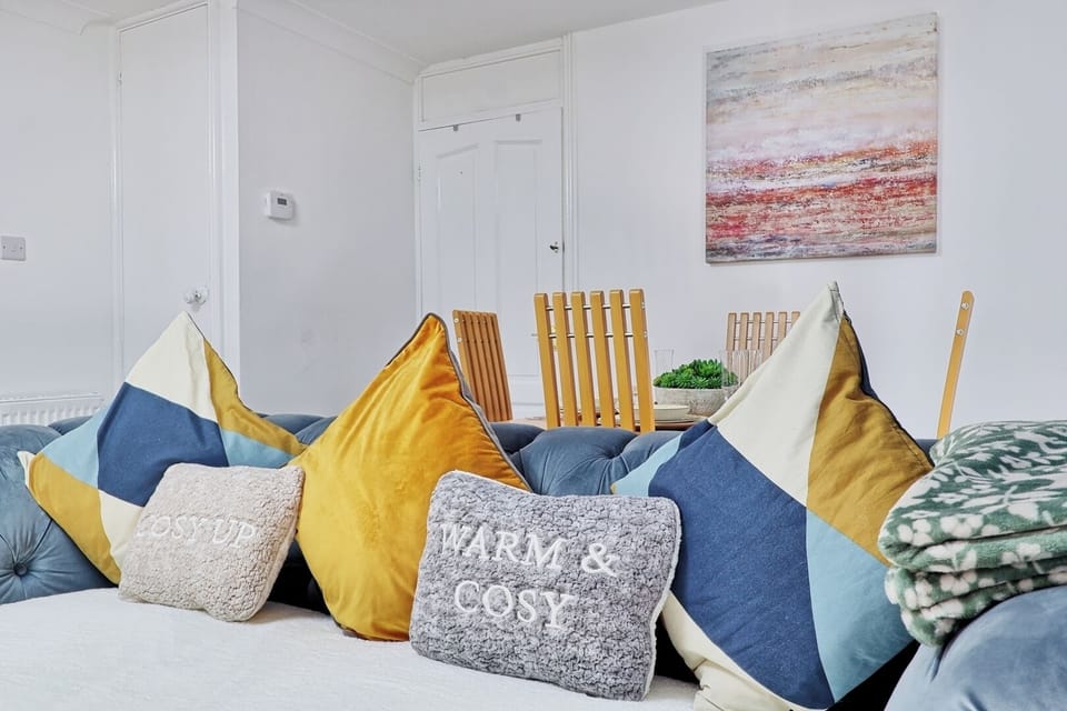 Comfortable seating with TV for entertainment