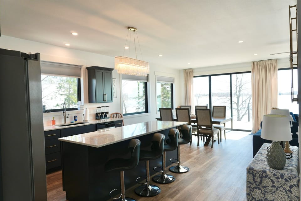 Showing Island and Dining area