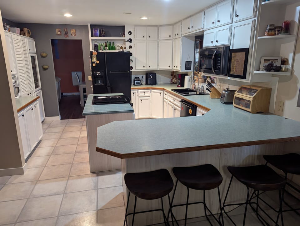Indoors, Floor, Flooring, Kitchen, Appliance