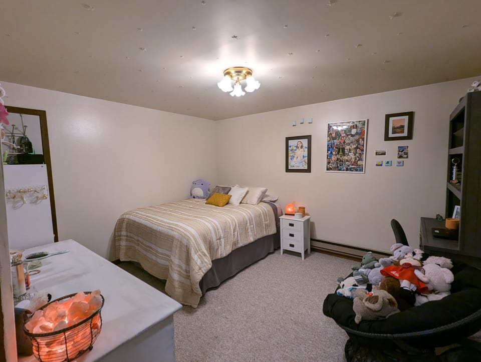 Bed, Bedroom, Furniture, Indoors, Painting