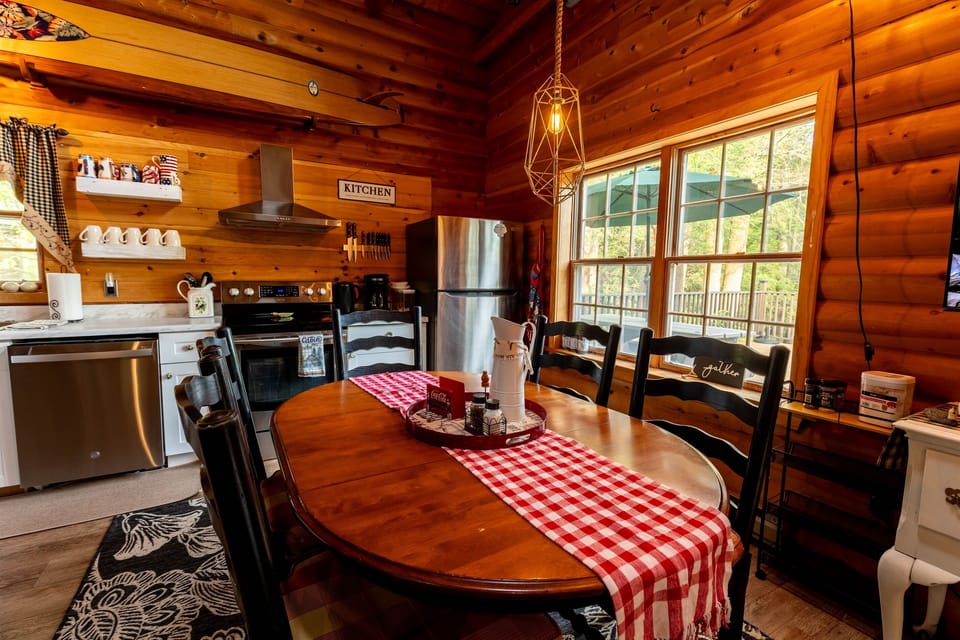 This space is ideal for dining or playing board games with friends or family!