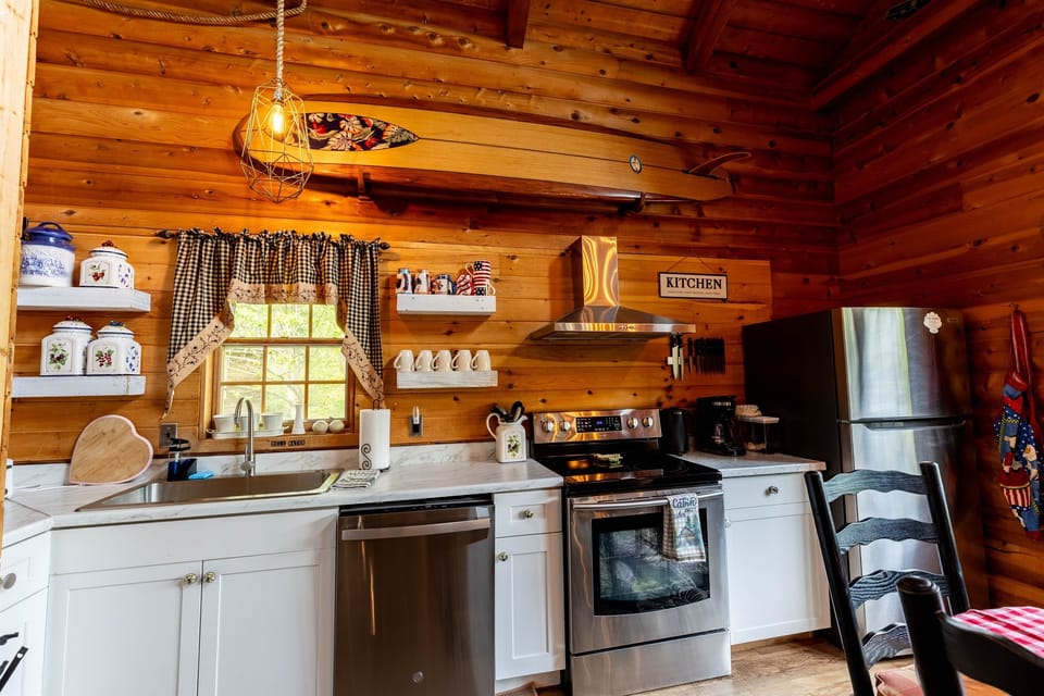 Fully equipped kitchen with everything you need for a home-cooked meal.