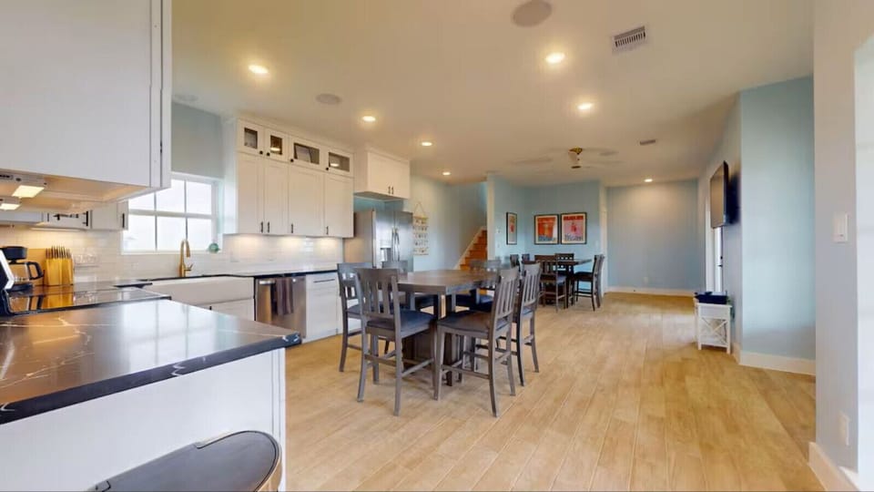 Gather around the table in this inviting dining area