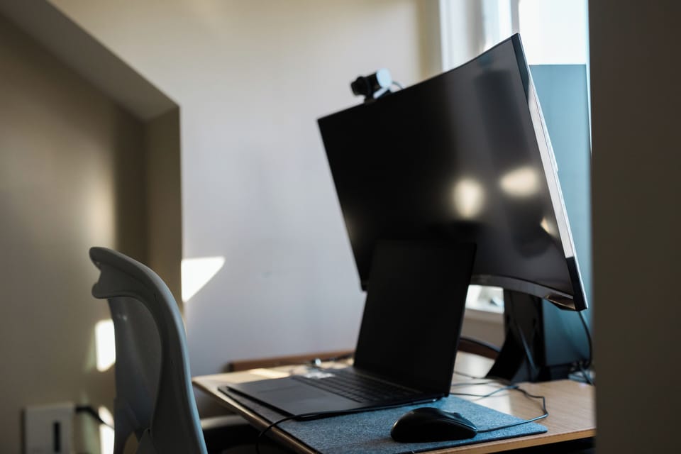 Dedicated work desk with printer.
