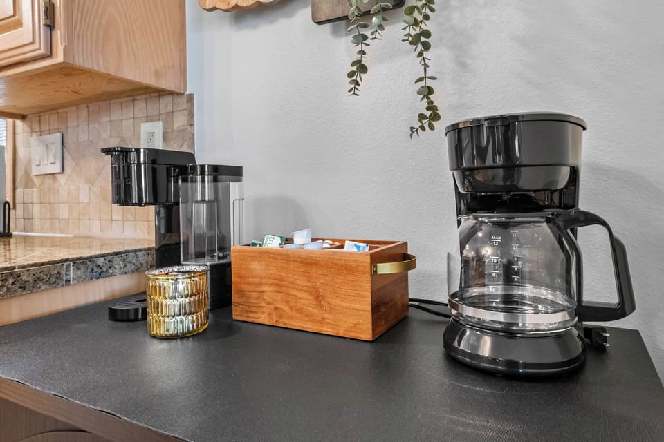 Enjoy coffee and tea on us!