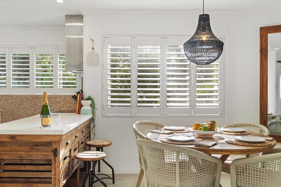 Share meals together in the stylish open-plan dining area.