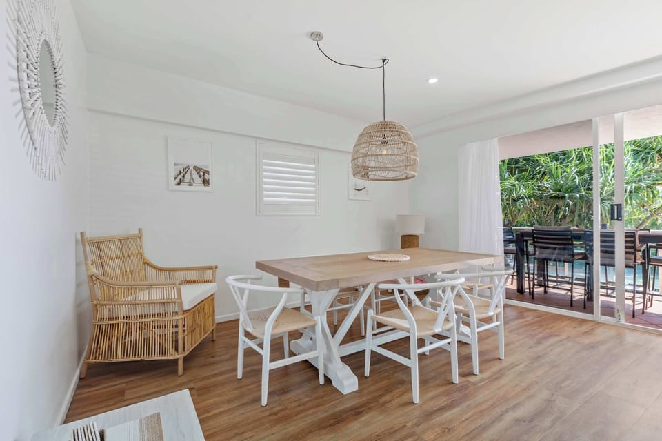 Six seat dining table perfect for family meals and holiday gatherings