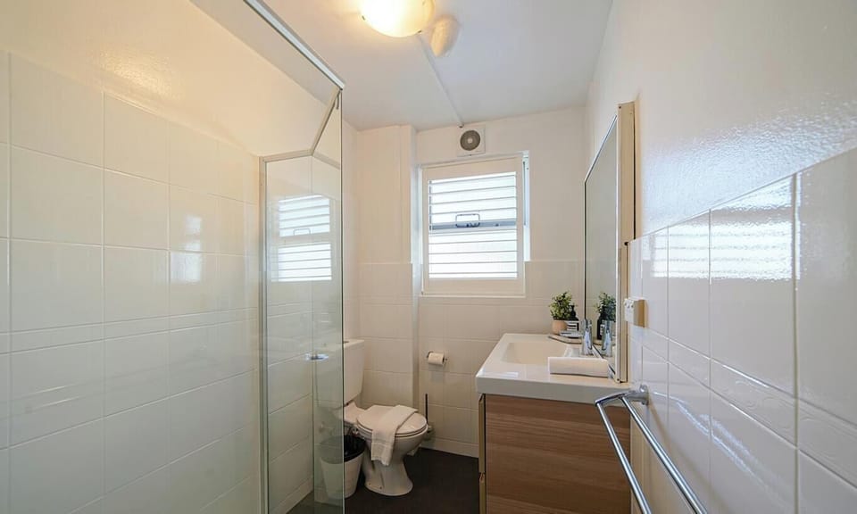 Clean bathroom with shower