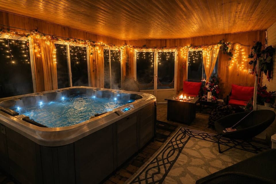 Indoor spa tub