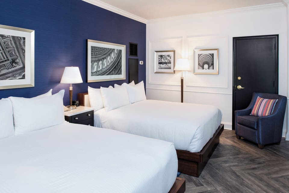 Stretch out with room for everyone on two cozy beds.
