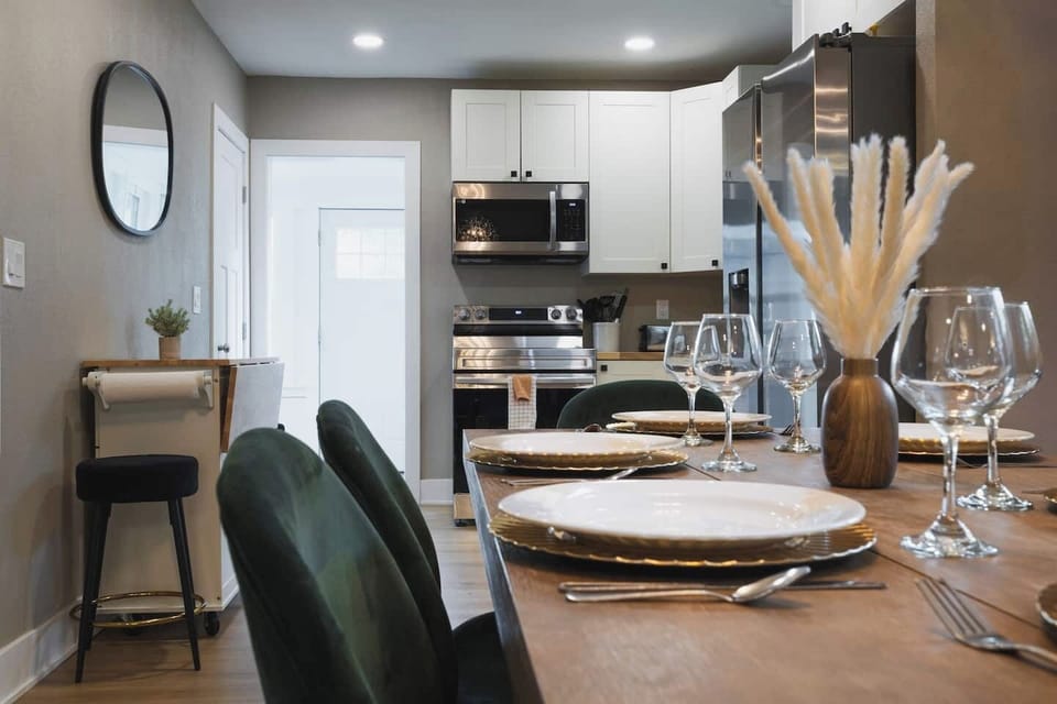 A beautifully set dining table, ready for memorable meals with family and friends