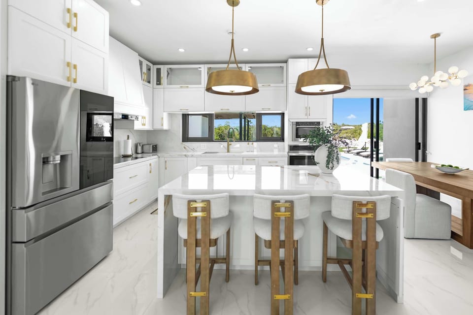 High-end appliances make cooking for the family a true joy.
