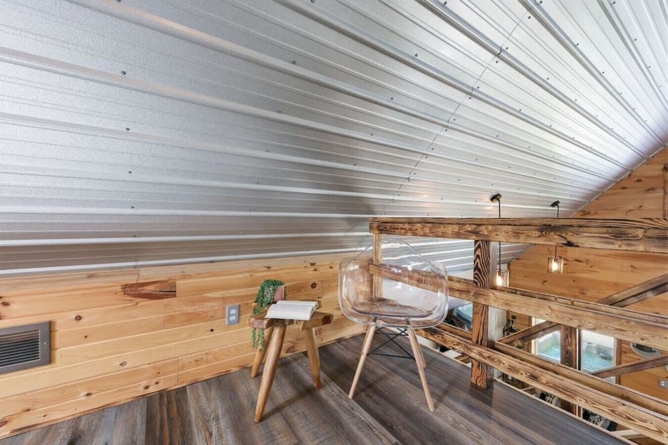 Loft seating area with natural light