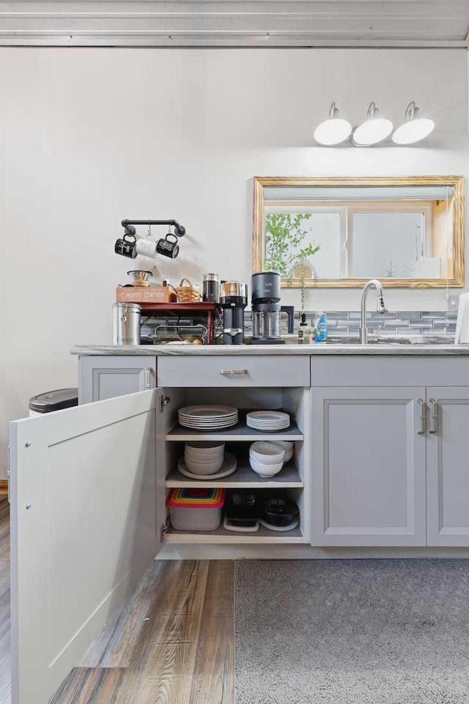 Premium coffee station and fully stocked kitchen