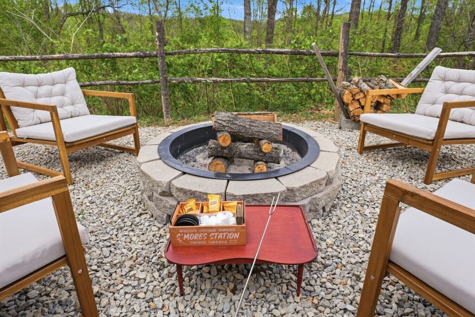 Complimentary s`mores kit at the stone fire pit