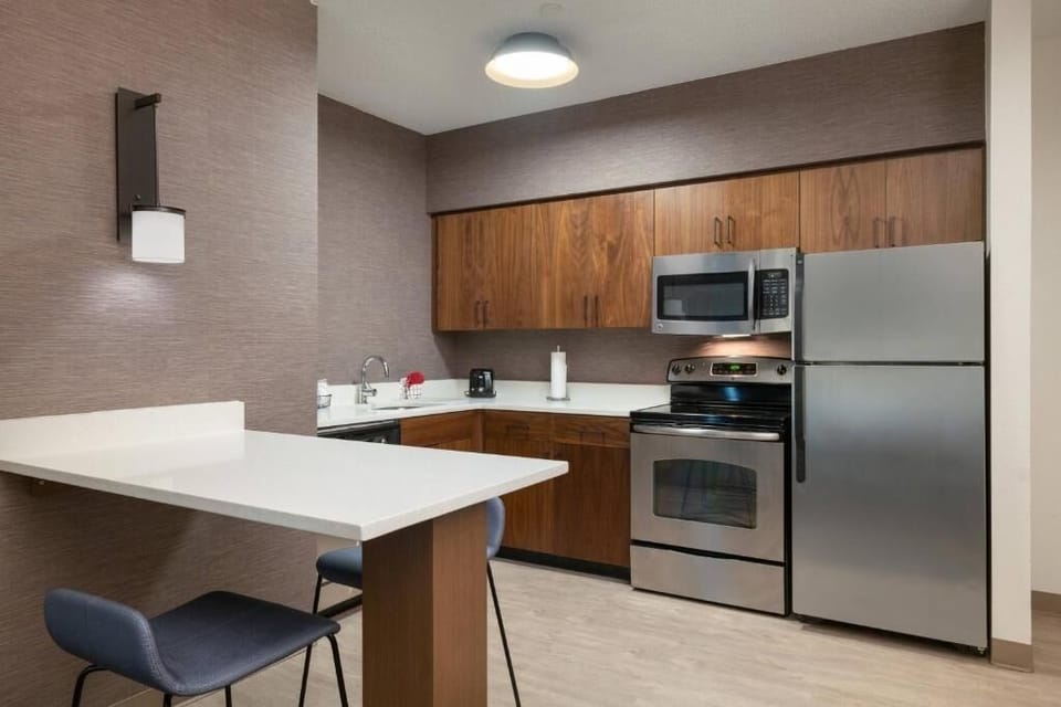 Cook easy meals with full appliances and generous counter space.