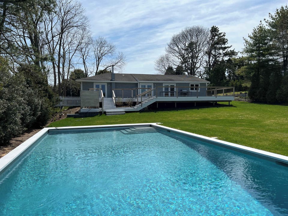 heated pool on a fully fenced yard. (available for a fee)