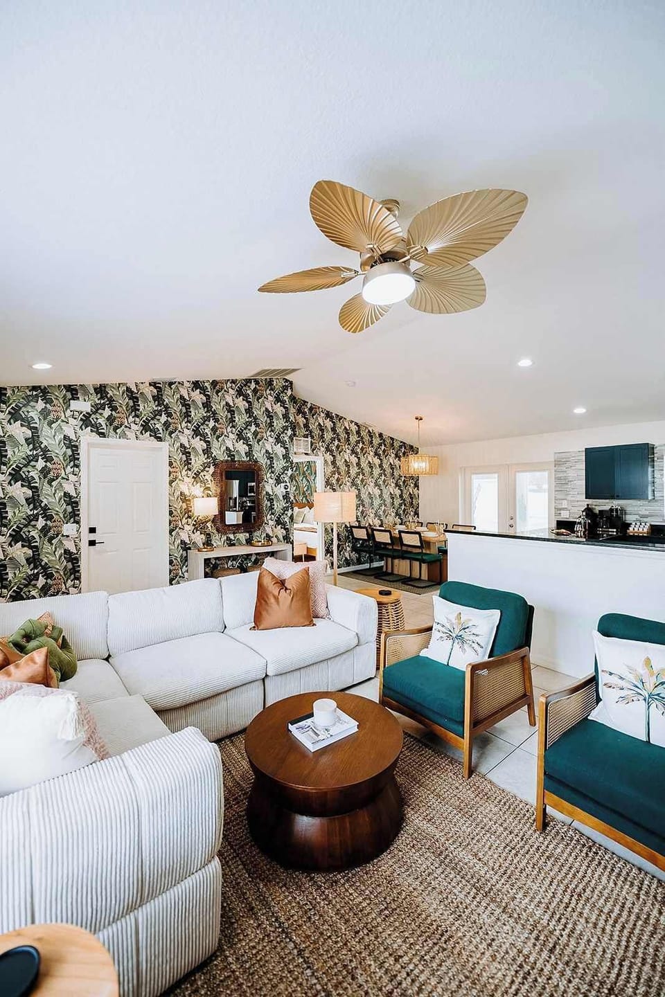 Kick back and feel right at home.  spacious living room blends comfort and style effortlessly —The perfect space to unwind after a fun-filled day. 