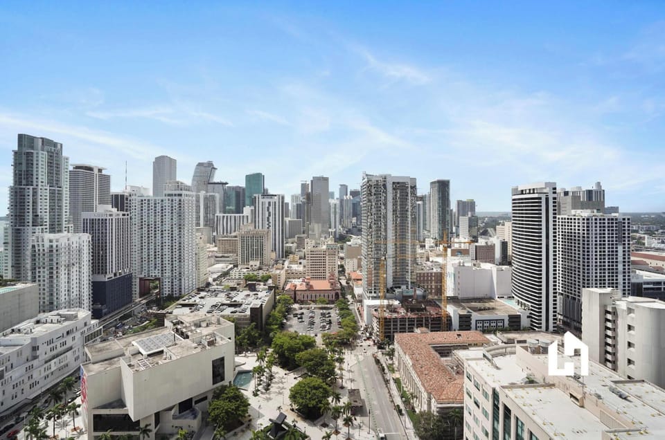 Sweeping Downtown Miami skyline from the 34th floor
