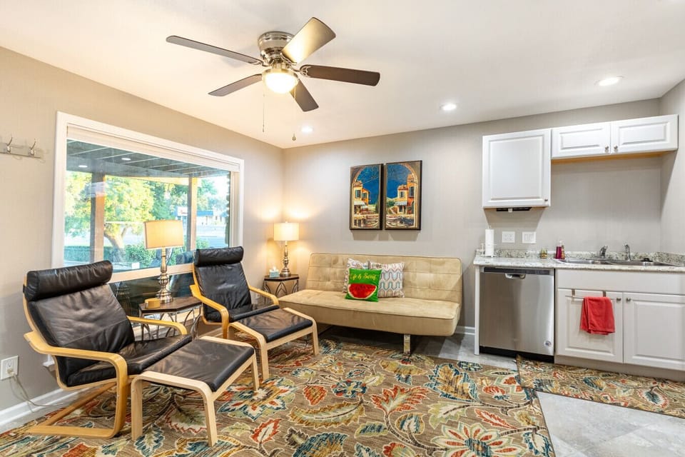 A cozy living space made for unwinding and recharging.