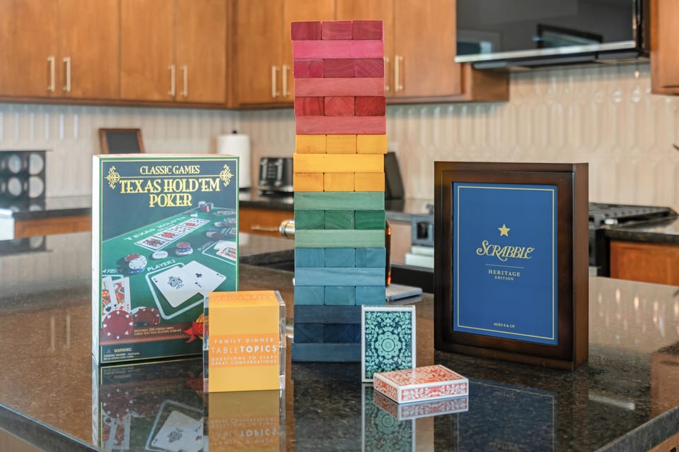 Classic board games: Texas Hold'em, Scrabble, Jenga, and more