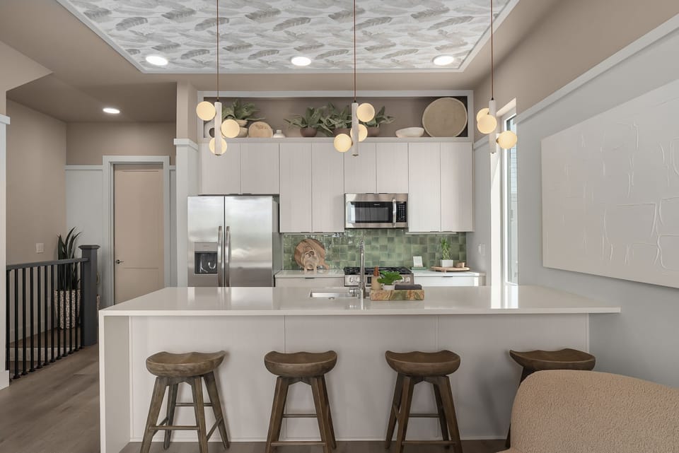 Second floor open concept fully equipped kitchen offers new appliances.