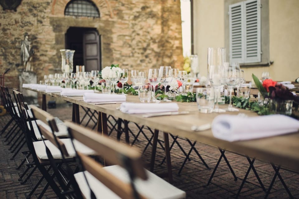 Outdoor banquet area