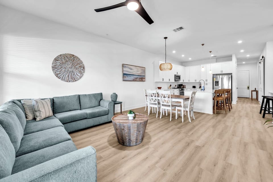 Open Concept Living, Dining, and Kitchen