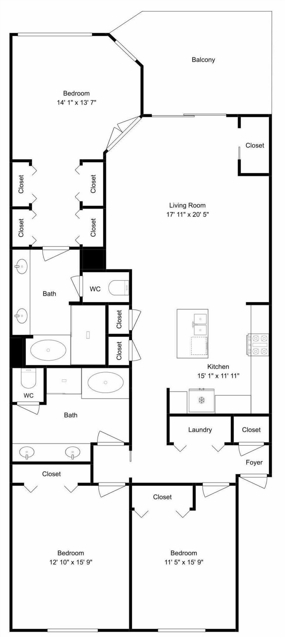 Desoto Beach Club 308 | Floor Plan