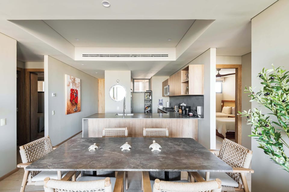 Vista del comedor y cocina