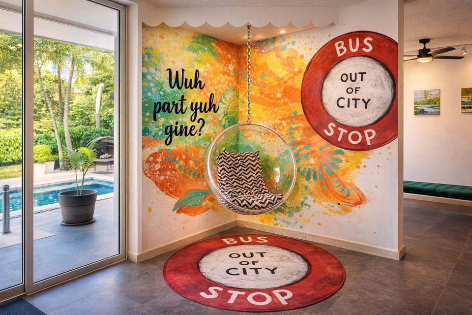 Swing gently by the mural and slip into vacation mode.