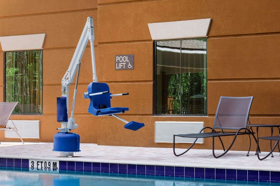 Feel confident with accessible pool lift for effortless swims.