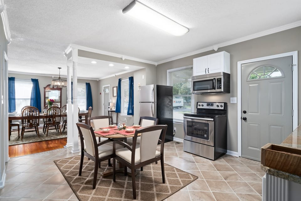 The breakfast nook offers a simple, welcoming place to gather, whether you’re easing into the morning or grabbing something on the go.