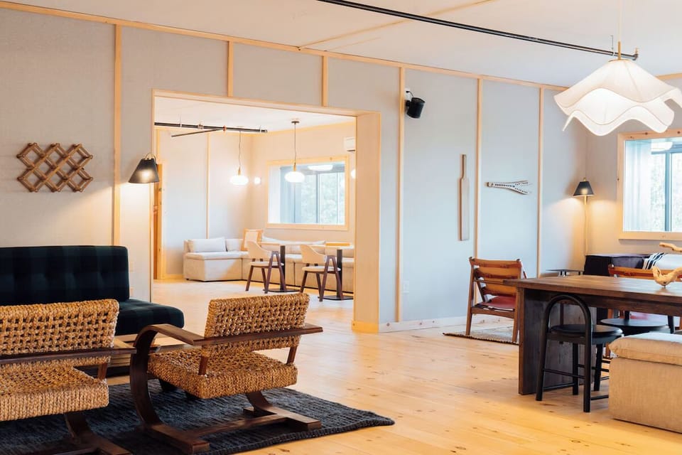 Stretch out in plush seating with expansive corner-window views.