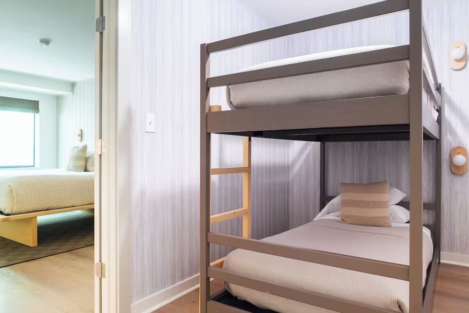 Tuck the kids in comfortably with sturdy bunks and soft bedding.
