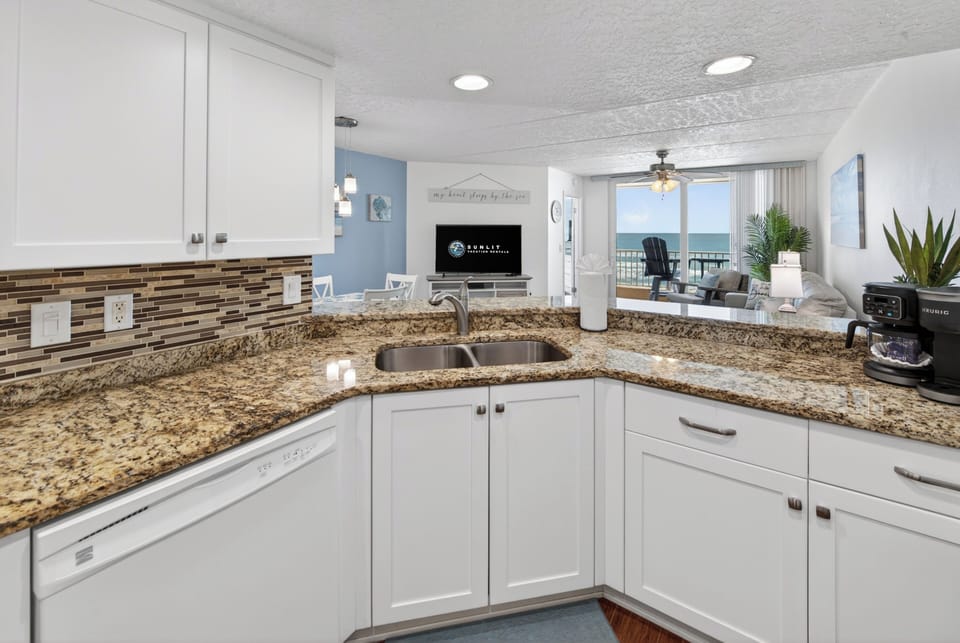 Counter space and views from the kitchen