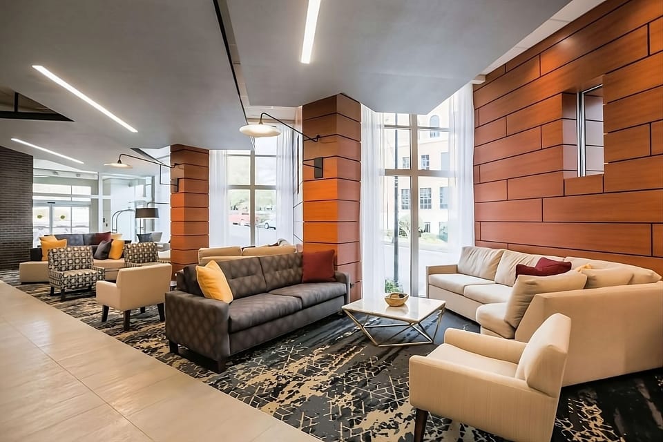 Gather in chic seating while you plan tomorrow’s adventures.