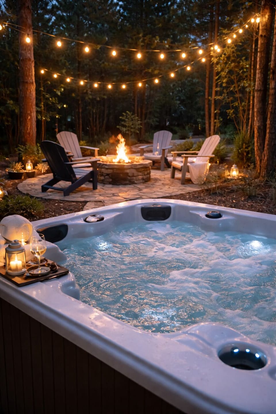 Outdoor spa tub