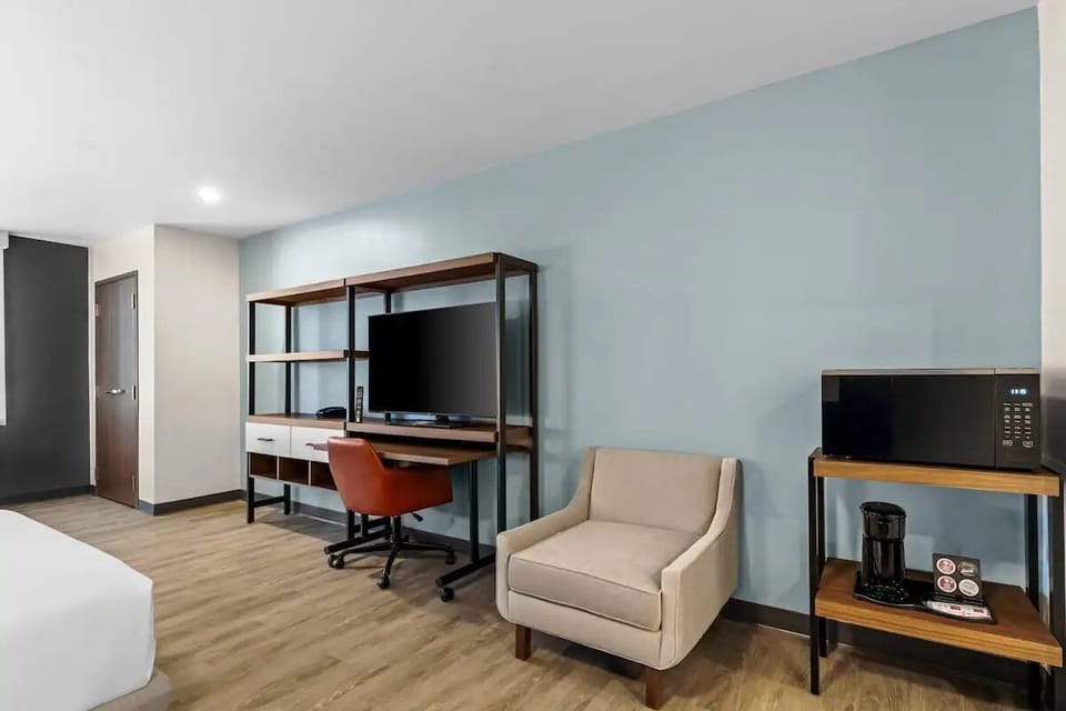 Work comfortably at the desk, then stream your favorite shows.