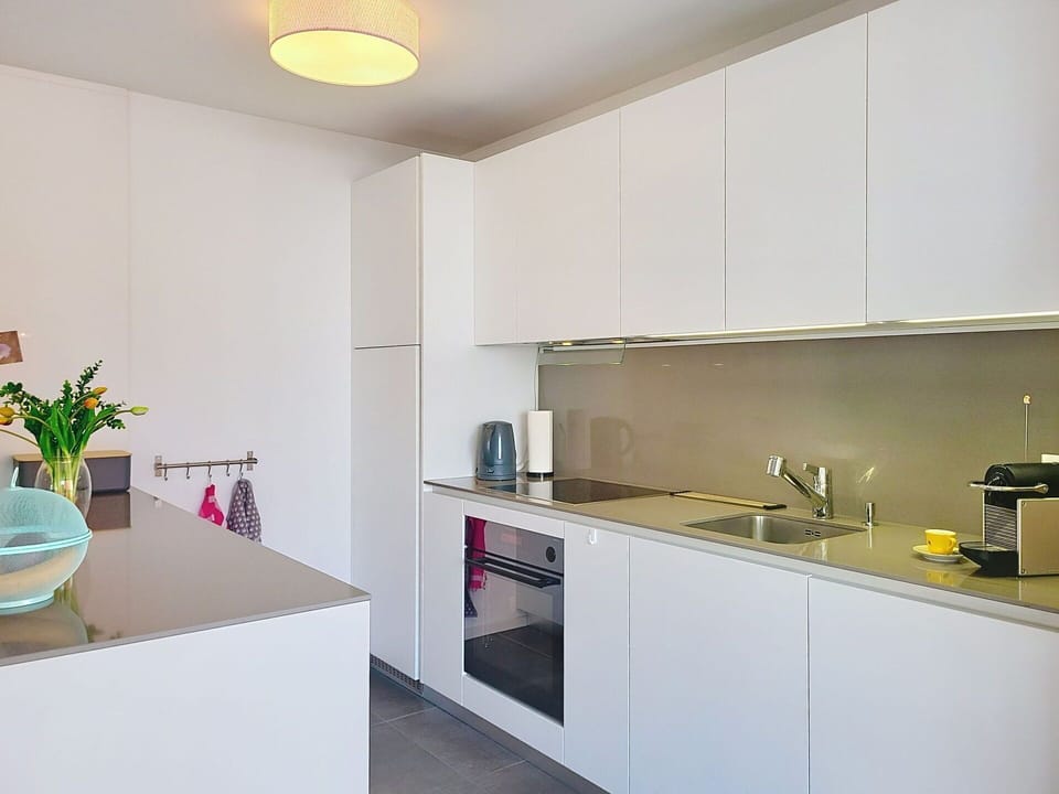 Kitchen, Countertop, Interior Design, Kitchen Appliance, Wall, Flooring, Cabinetry, Furniture, Ceiling, Floor