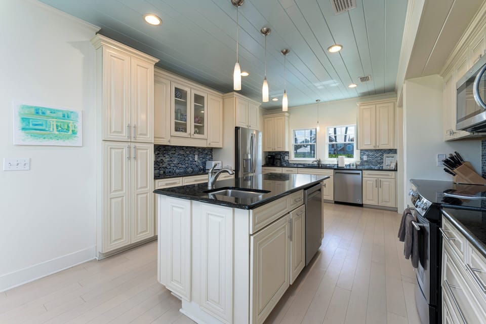 Large kitchen with two refrigerators