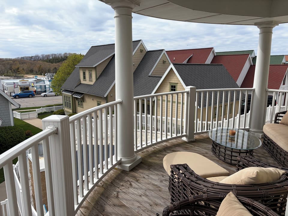 Wrap around balcony-overlooks the Channel and the Pool