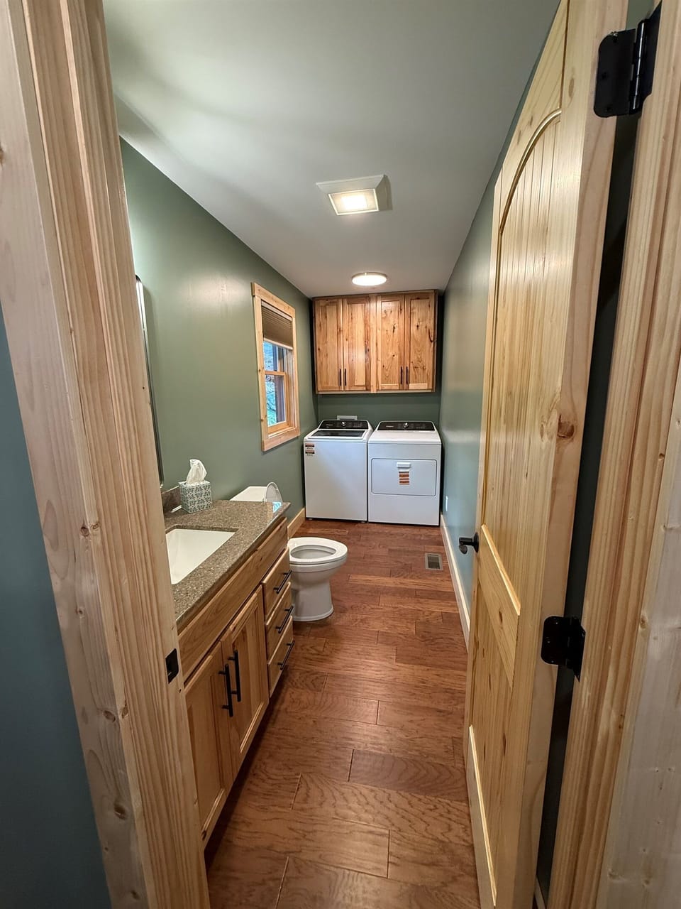 Half Bath/ Laundry on main level.